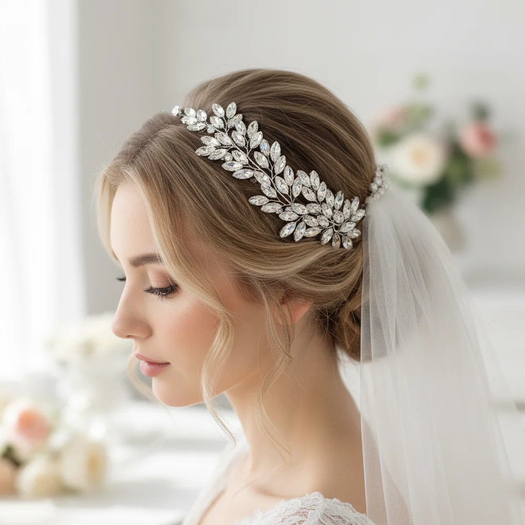 

Luxury Rhinestone Bridal Headpiece for Women Headband Fasahion Vintage Handmade Wedding Hair Accessories Bridesmaid Headdress