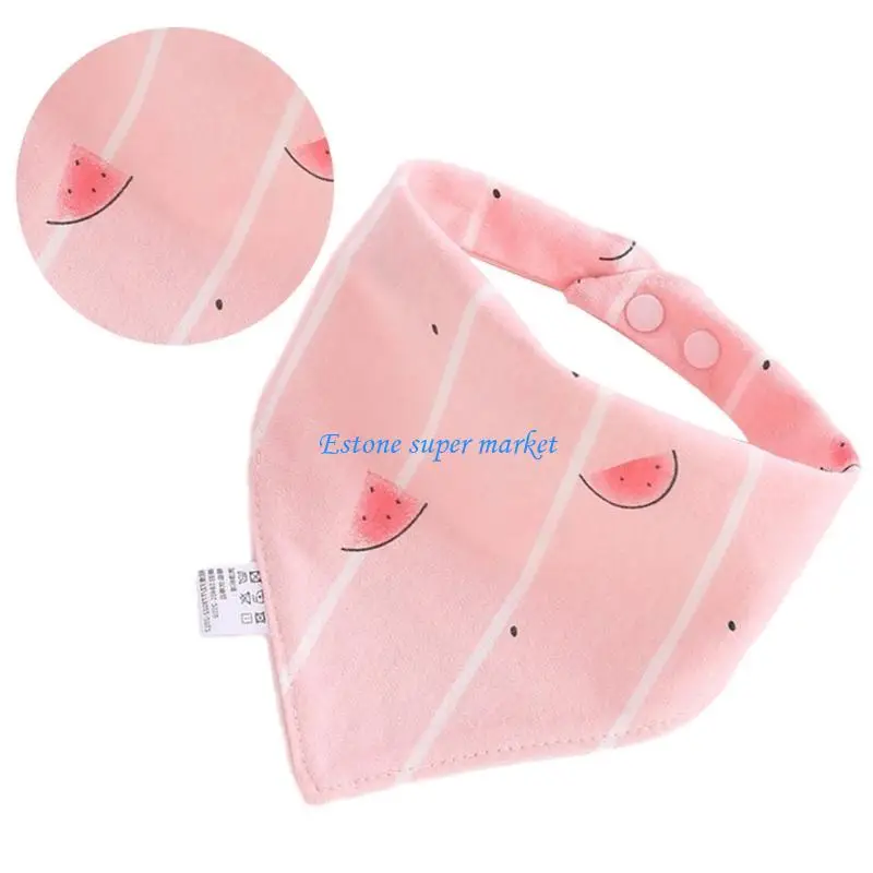 

090B Stylish Baby Bandana Scarf Infant Drooing Bib Floral Print Muslin Bibs Burp Cloth for Newborns Feeding and Drooling