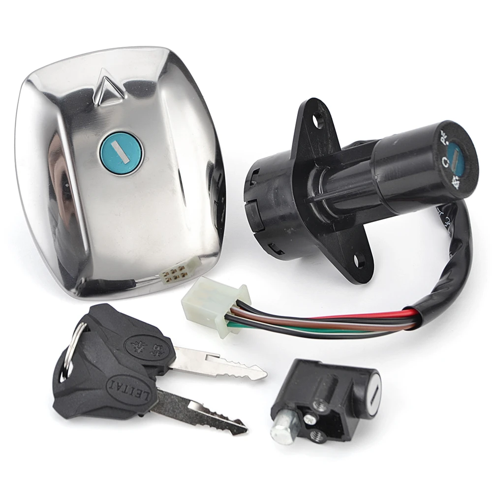 Fuel Gas Cap Cover Ignition Switch Seat Lock Keys For Suzuki GS125 GS 125 1982-2000 6Wires 4Wires