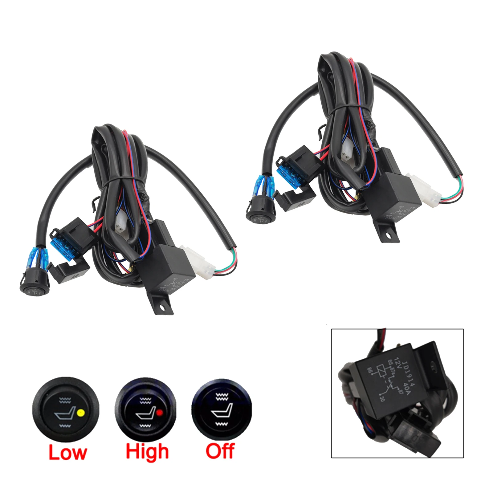 New Car Seat Heater Dual Control Switch System Universal 12V Auto Heating Switch Replace Original Reserved Fit for Auto Seats