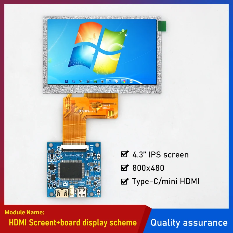 4.3 นิ้วจอแสดงผล TFT LCD โมดูลความละเอียดสูง IPS 800x480 40PIN อินเทอร์เฟซ RGB ST7265 จอแสดงผล lcd