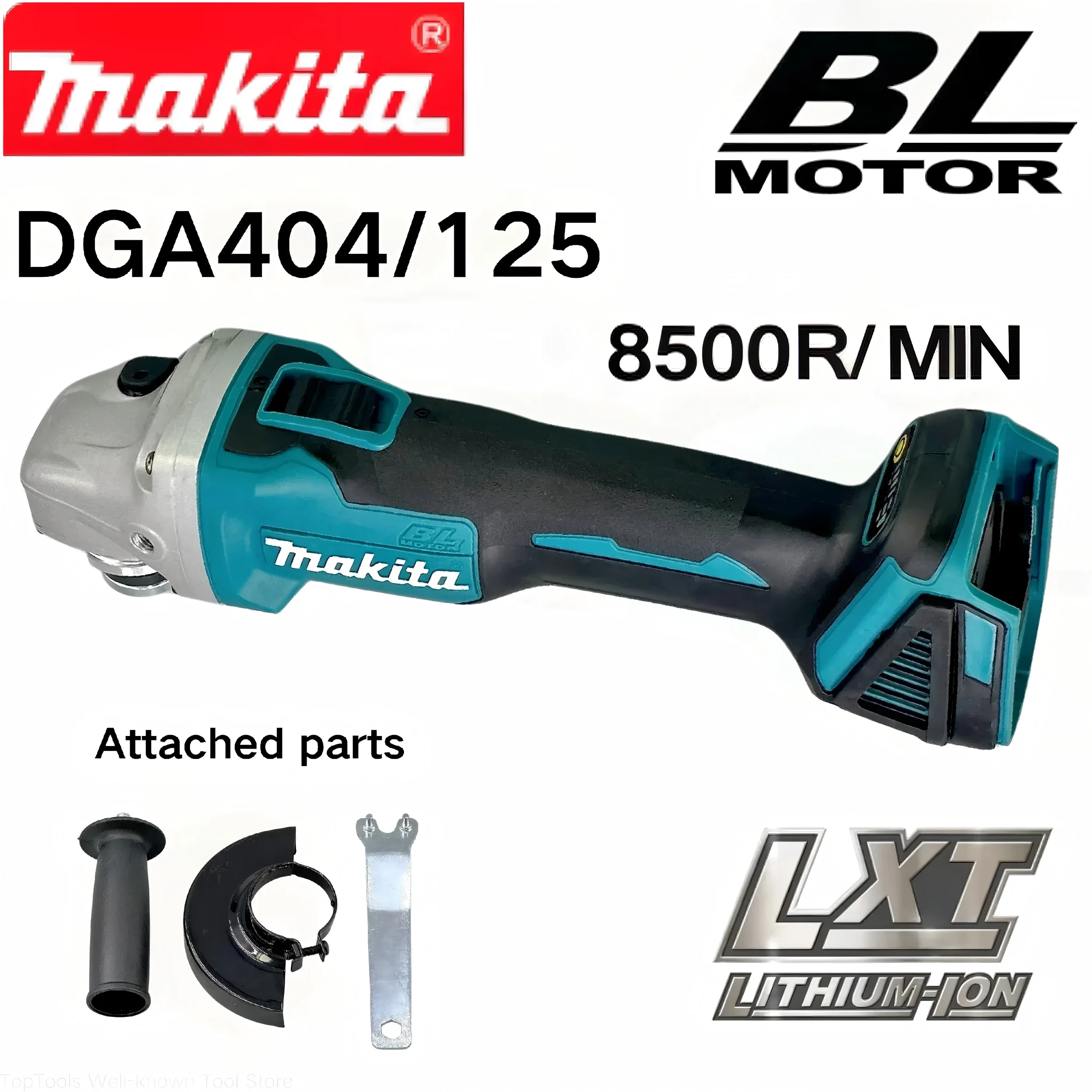 

Makita DGA404 18V LXT Brushless Angle Grinder With 6.0Ah Battery 125mm Cordless Lithium-ion Grinder For Metal Cutting Polishing