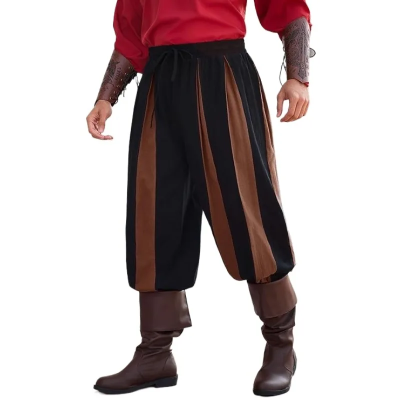 Renaissance Medieval Costume Men Pirate Circus Clown Cosplay Halloween Knight Trousers Gothic Viking Joggers Casual Haren Pants