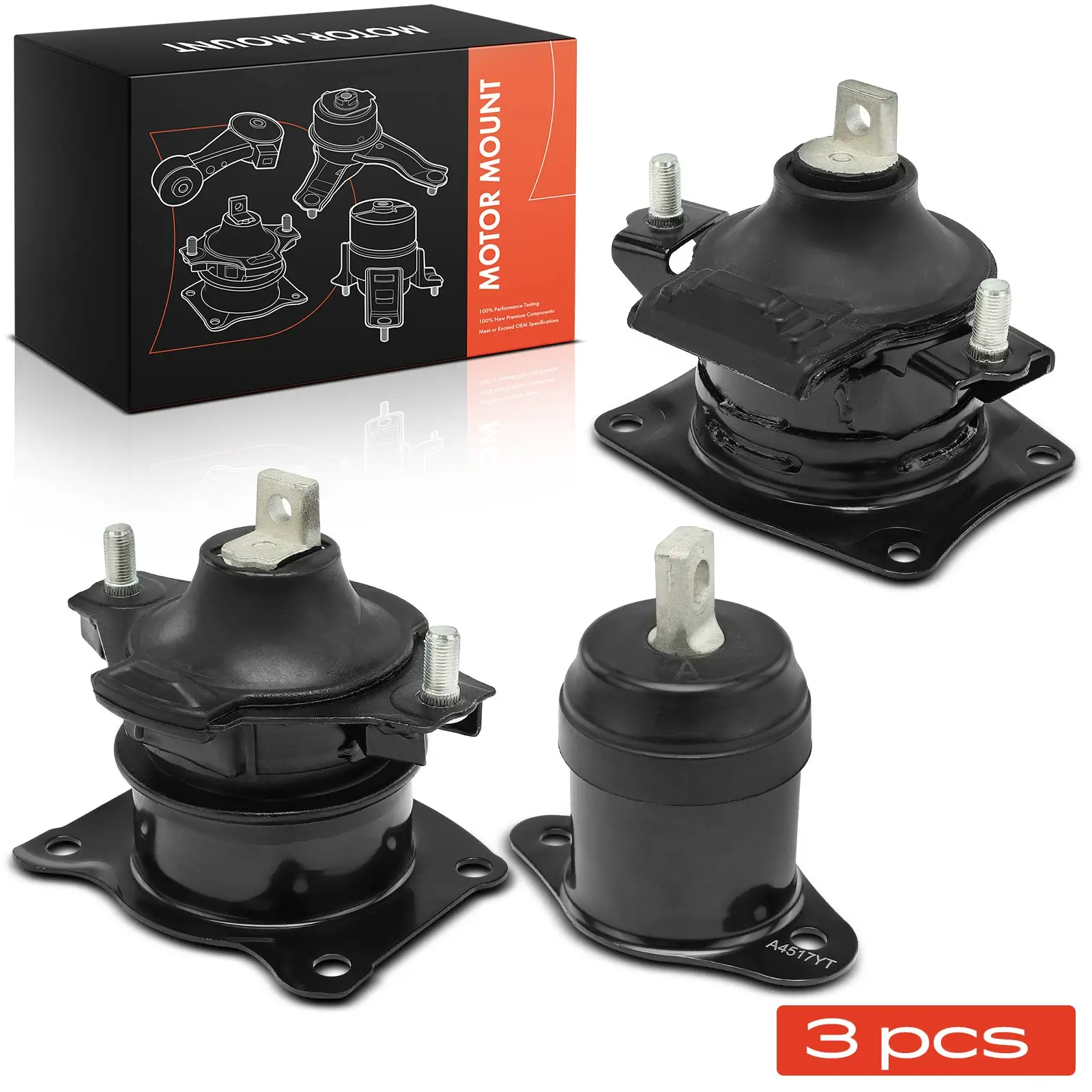 Frankberg 3x Motorlager Rechts für Honda Accord VII Tourer 7 CL CN 2.4L 9194 A4516 9297 50840S5J000 9247 A4526 50805S5AA01