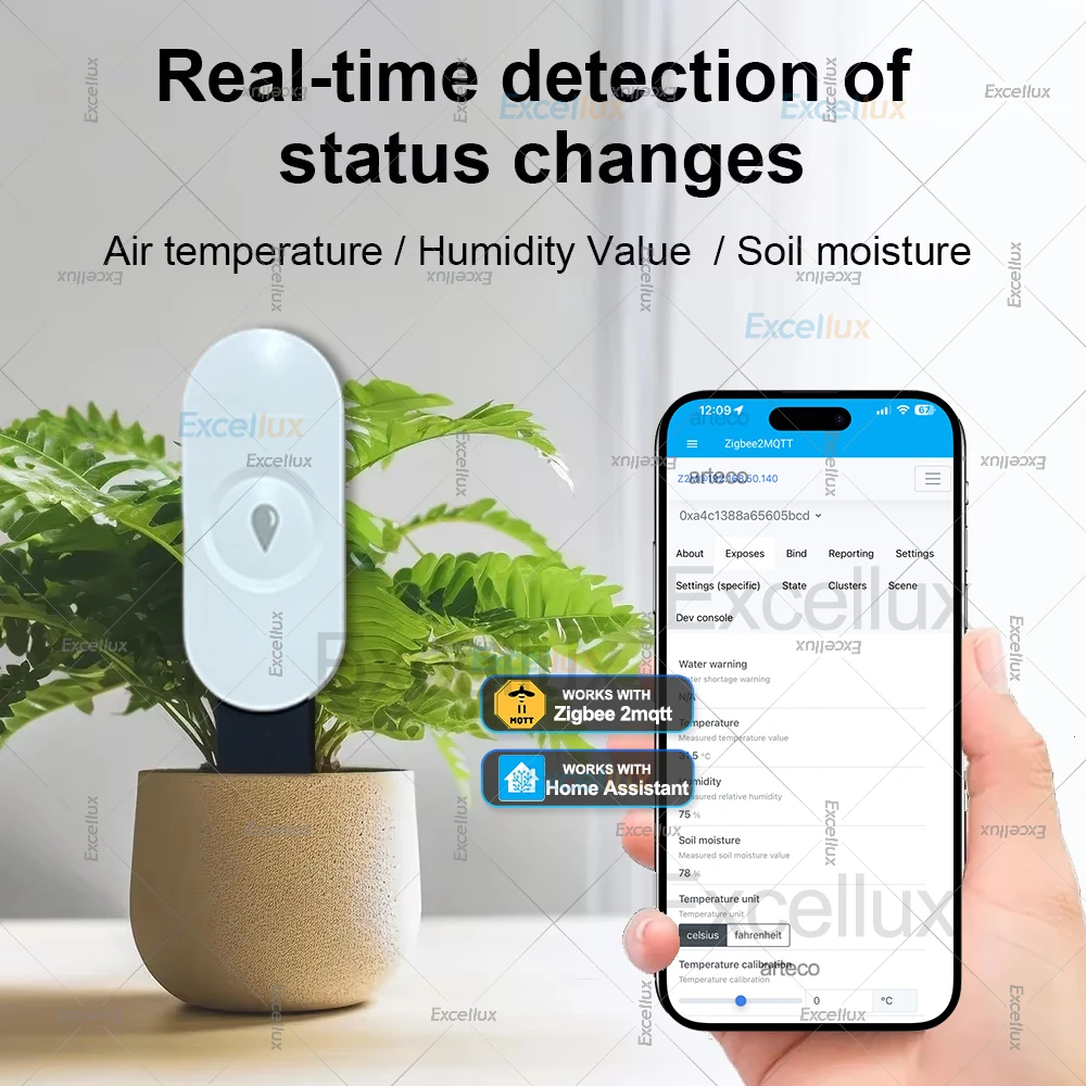 Zigbee 3.0 Soil Moisture Tester Temperature Humidity Sensor Home Automation Plant Flower Irrigation Detector Support Zigbee2mqtt