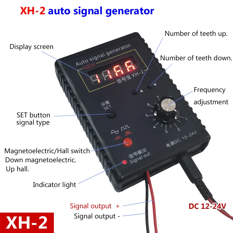 XH-2 Auto Signal Generator Car Hall and Magnetic Sensor Crankshaft Position Sensor Signal Simulator Meter 2Hz to 8KHz