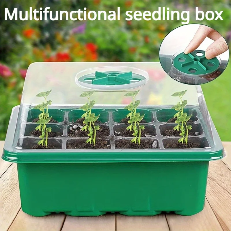 3pcs Seed Starter Tray With Ventilation Hole 6/12 Grids Seeds Growing Planting Box Mini Greenhouse Gardening Plant Seedling Box