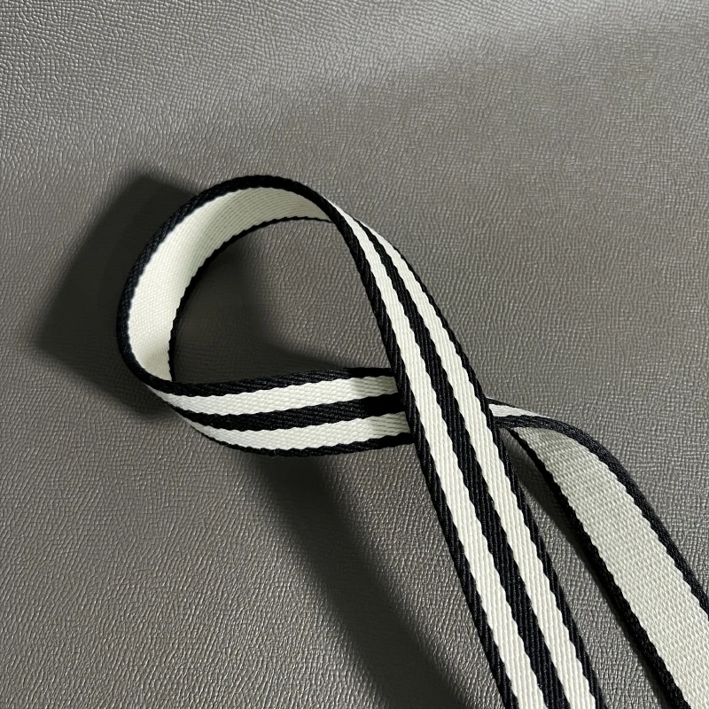 New 2.5cm Wide Top Grain Leather Genuine Leather Material Colorful Striped Canvas Strap Shoulder Strap Suitable For Kelly Bag