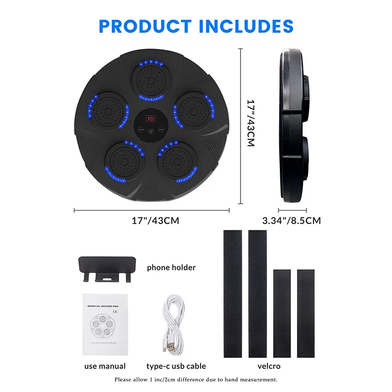 Intelligent Music Boxing Tag Hung on The Wall, Electronic Reaction Machine, Training Room, Practice Sandbag