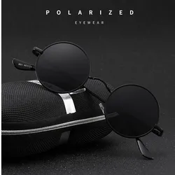 Round Polarized Sunglasses Men Women Retro Sun Glasses Male Female Brand Designer Metal Frame Eyewear Driving Eyeglasses UV400