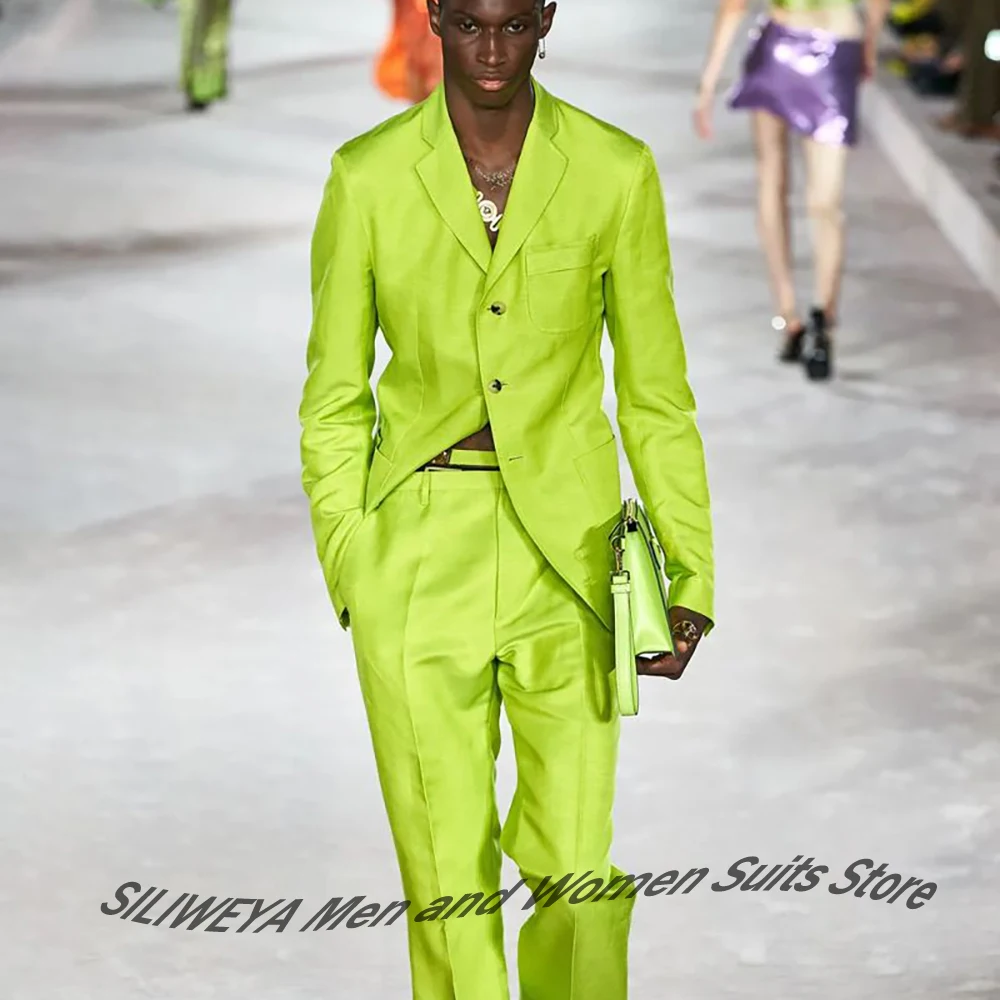 

Стильные мужские костюмы, привлекательный зеленый однобортный комплект из 2 предметов (куртка + брюки), модная мужская вечерняя одежда для вечеринок