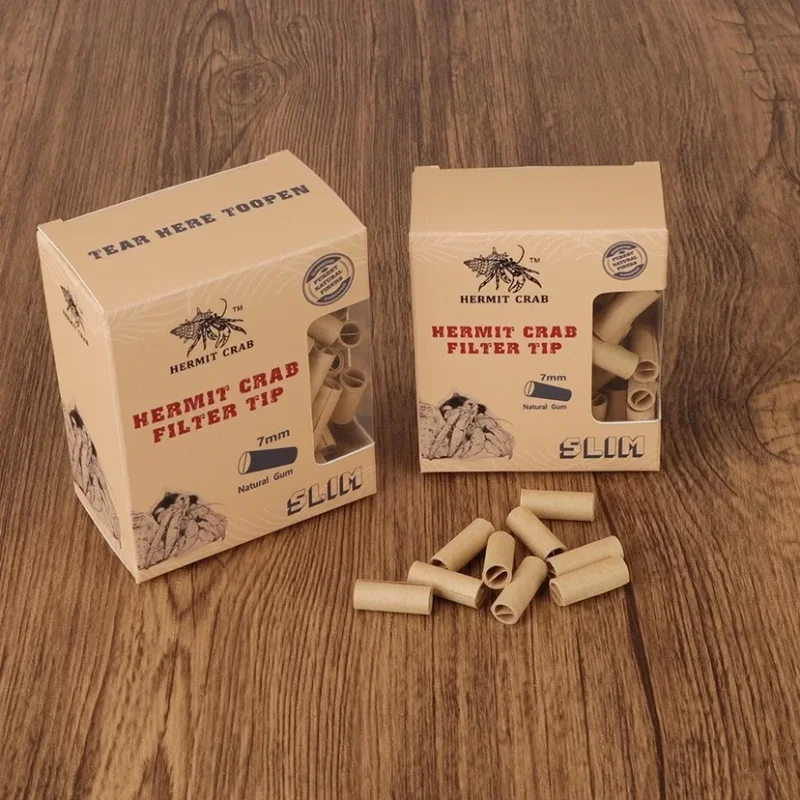 وصل حديثًا طرف مرشح صندوق واحد يحتوي على 100/150 حبة، أطراف فلتر ورق دوارة بنية 7 مم هدية للرجال