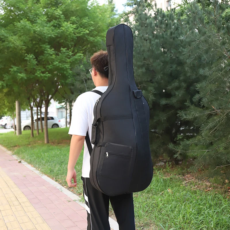 厚手のオックスフォード布チェロバッグ超軽量ダブルショルダーキャリーバイオリンケース防水楽器バッグ