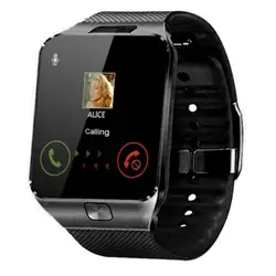 Dz09 relógio inteligente com suporte tf cartão sim, bluetooth, esportes, fitness tracker, câmera, compatível com ios e android