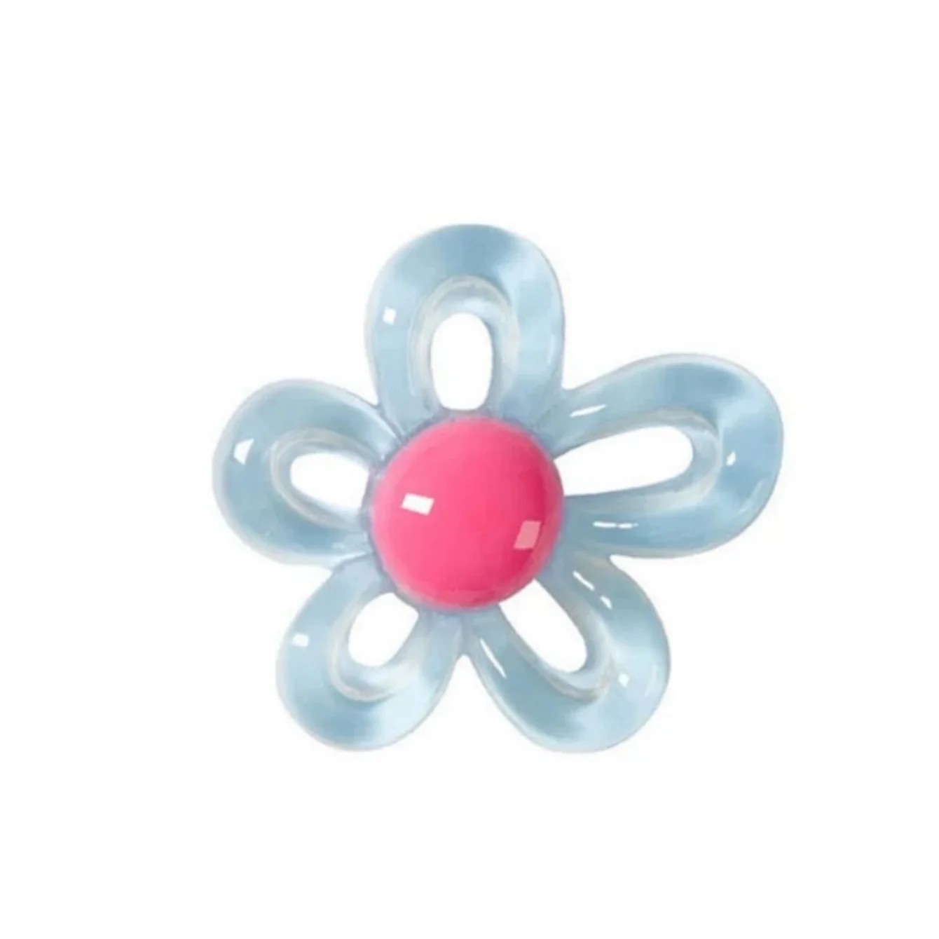 A Pair of Colorful Jelly Transparent Hollow Flowers Sweet Little Fresh Girl Earrings