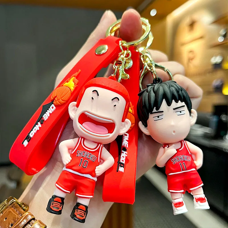 Classic Slam Dunk Master Sakuragi Ikebana Rukawa Maple Three-Dimensional Figure Car Key Chain Pendant Hanging Ornaments Wholesal