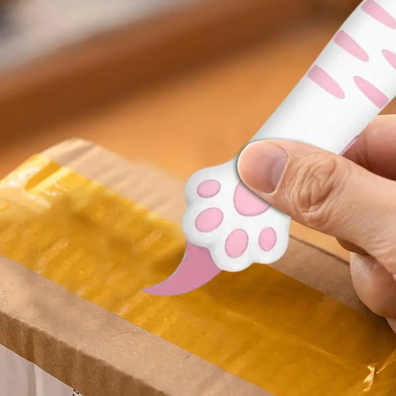 Coupe-boîte de patte de chat, coupe-Carton télescopique Portable, découpeuse d'enveloppe de patte de chat, outil mignon pour femmes et filles