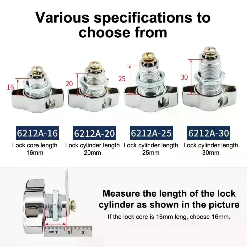 /PFU/Cabinet Door Padlock Keyless Mechanical Cam Lock Home Office Furniture Cabinet Padlock Door Lock 16mm/20mm/25mm/30mm
