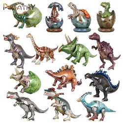 1pcs Large 4D Dinosaur Foil Balloons Jungle Animal Baby Boys Birthday Party Decors Jurassic Standind Dragon Kids Toys Air Globos