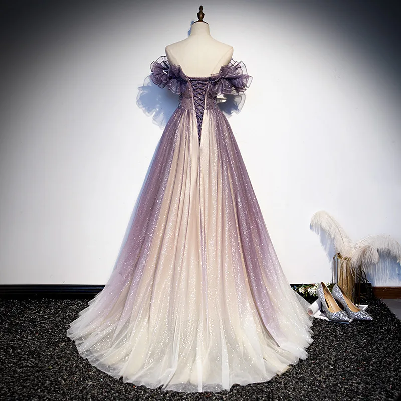 Evening Dress Women New Autumn And Winter Temperament Banquet Host Fairy Celebrity Slim Dress Wedding Bridesmaid prom dress
