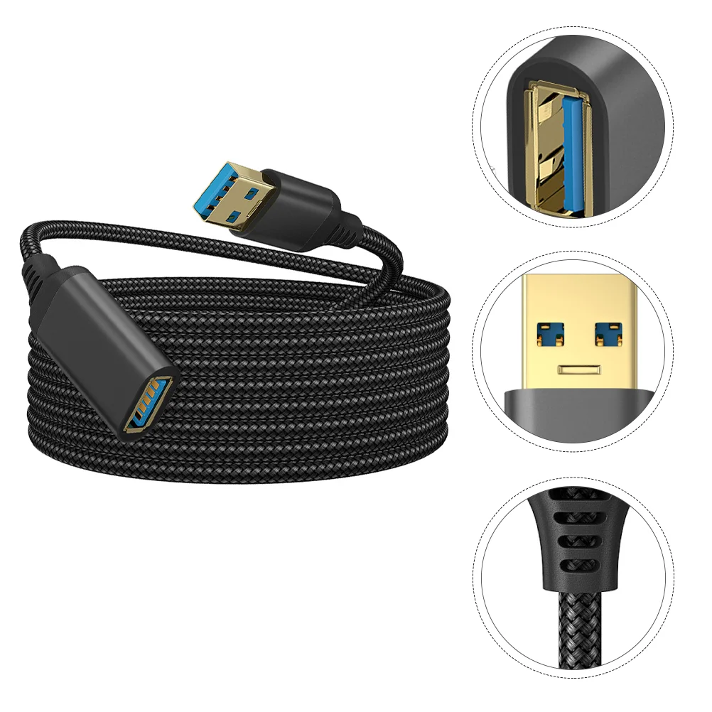 10 FT Hard Disk USB 30 Lines Camera Phone Weaving Micro Cables 30 Extension Data Cord