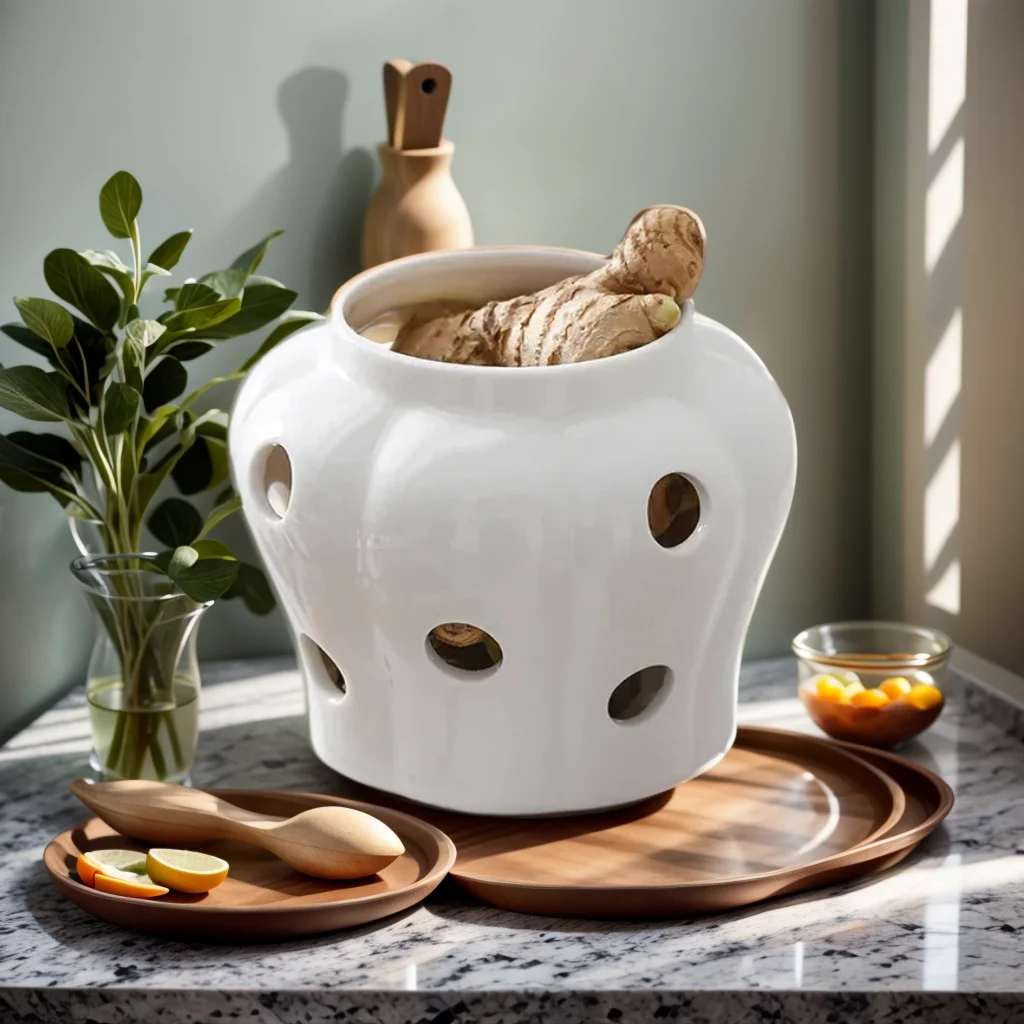 Garlic Ginger Dried Chili Pepper Storage  Jars Hollow Out Ceramic Storage Tank Pumpkin Jar Kitchen Ventilation Storage Tank