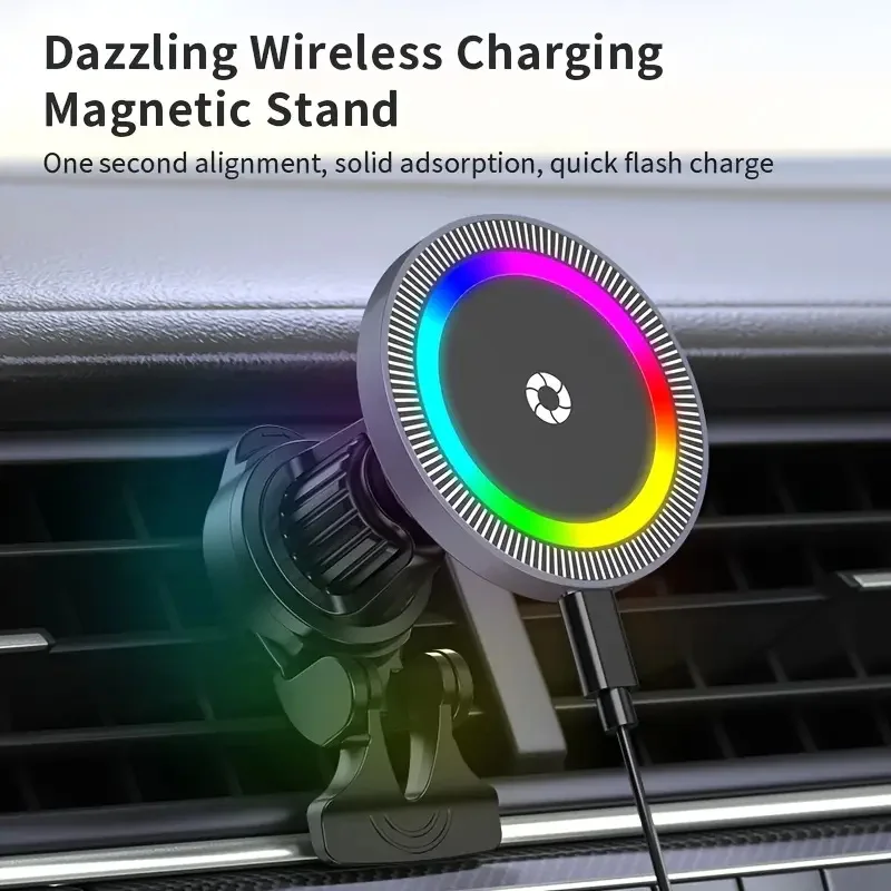 

Magnetic Car Wireless Charger Mount for iPhone 12 13 14 15Pro Max Mini Air Vent Car Phone Holder Stand Fast Charging Station C32