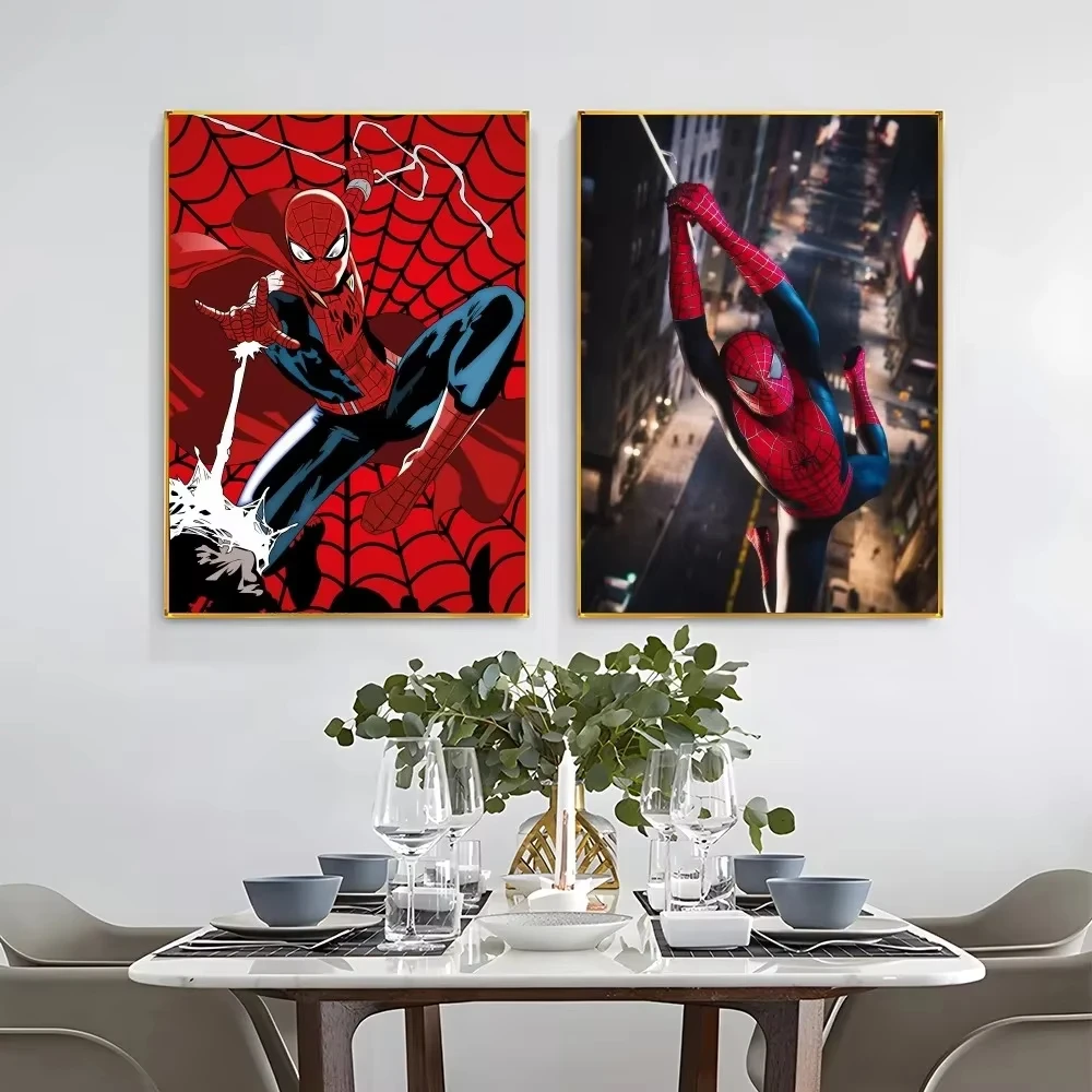 ملصق فني جداري لفيلم مارفل سبايدرمان الكلاسيكي الخارق المنتقمون ديكور المنزل قماش صورة يطبع عمل فني جدارية طباعة هدية
