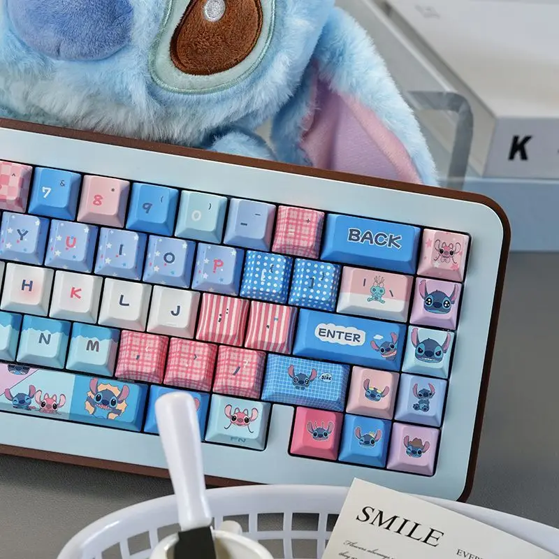 

Stitch Theme Keycaps for Mechanical Keyboard Office Game Keyboard Accessories 125Keys Keycaps Set PBT Material MOA Hight Keycap