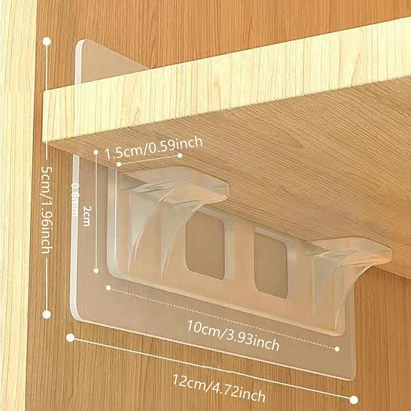 6/12pcs Wardrobe Divider Brackets Non-Marking Sticky Kitchen Cabinet Divider Brackets Anti-Side Slip Layer Support Brackets