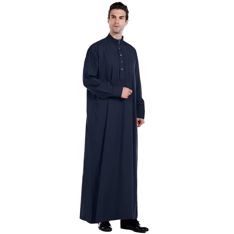 Saudi Arabic Long Robe for Men Muslim Abaya Islam Men's Jubba Thobe Daffah Dishdasha Traditional Clothing Kaftan Dress Djellaba