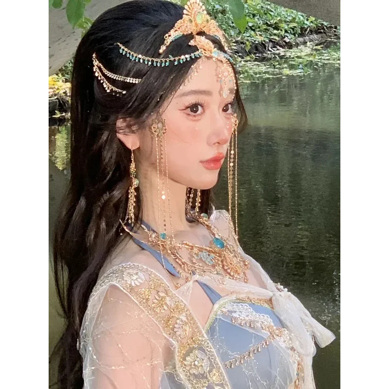 Cyesotic feminino ocidental beleza fotografia mostrar roupas voando exótico pesado indústria dança desempenho roupas