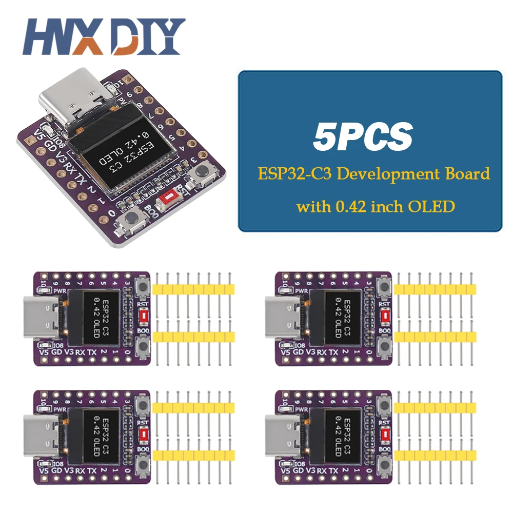 1-10 sztuk ESP32-C3 płytka rozwojowa OLED z 0.42 cala moduł OLED antena ceramiczna ESP32 supermini płyta wifi Bluetooth — zdjęcie produktu 2