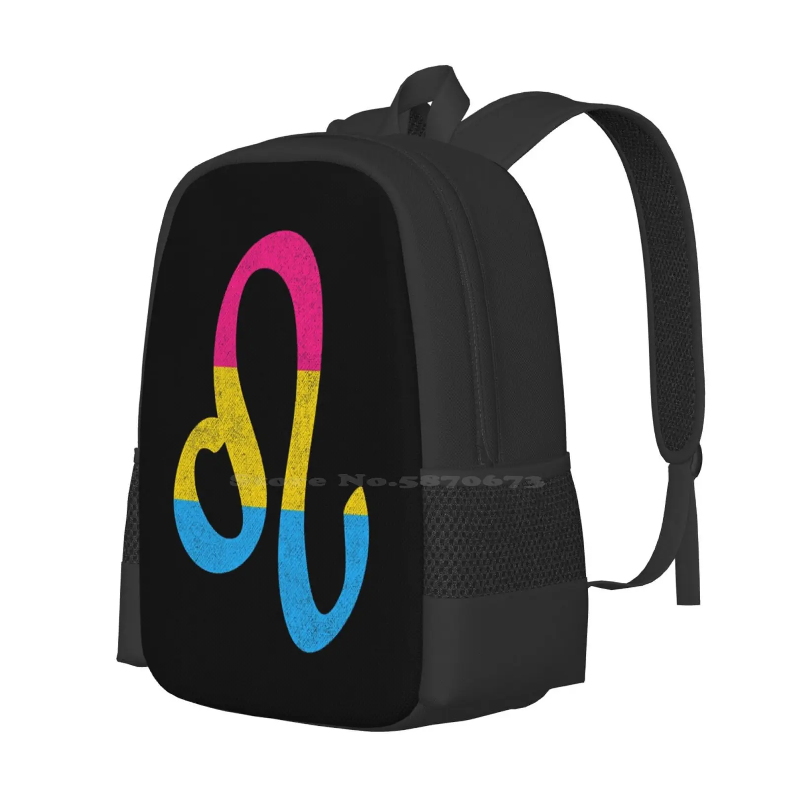 Pansexual Leo Pride Flag Zodiac Sign Large Capacity School Backpack Laptop Bags Pansexual Pride Leo Pan Pride Leo Pan Pride