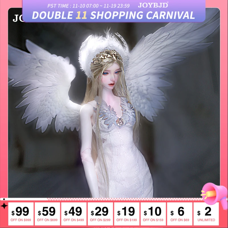 

Fantasy Angel 1/4 Haniel Bjd Doll Fullset A with Charming Elf Wing Beautiful Venus Defender
