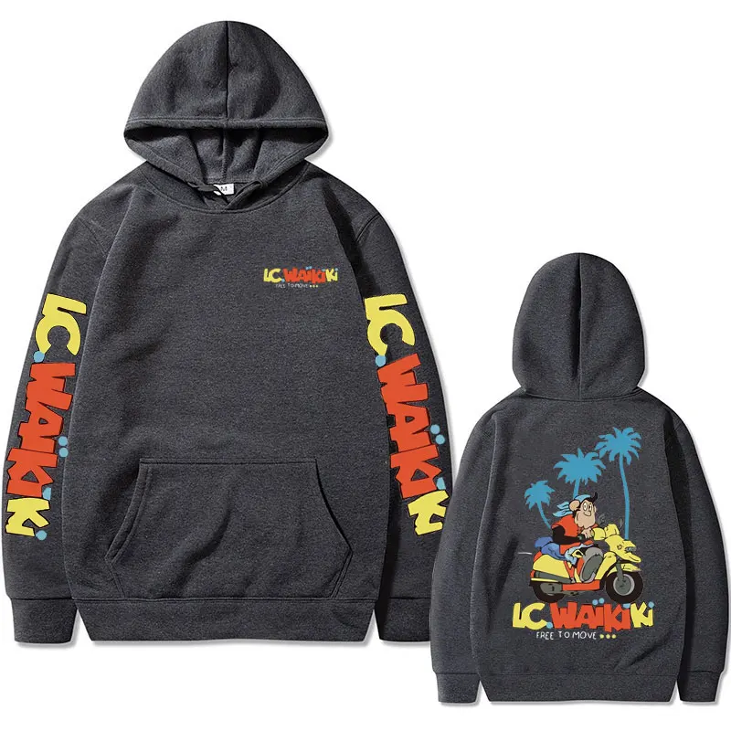 Lc Waikiki Monkey Double Sided Print Hoodie Men Women Brand Oversized Hood Sweatshirt Men\'s Funny Monkey Riding A Donkey Hoodies