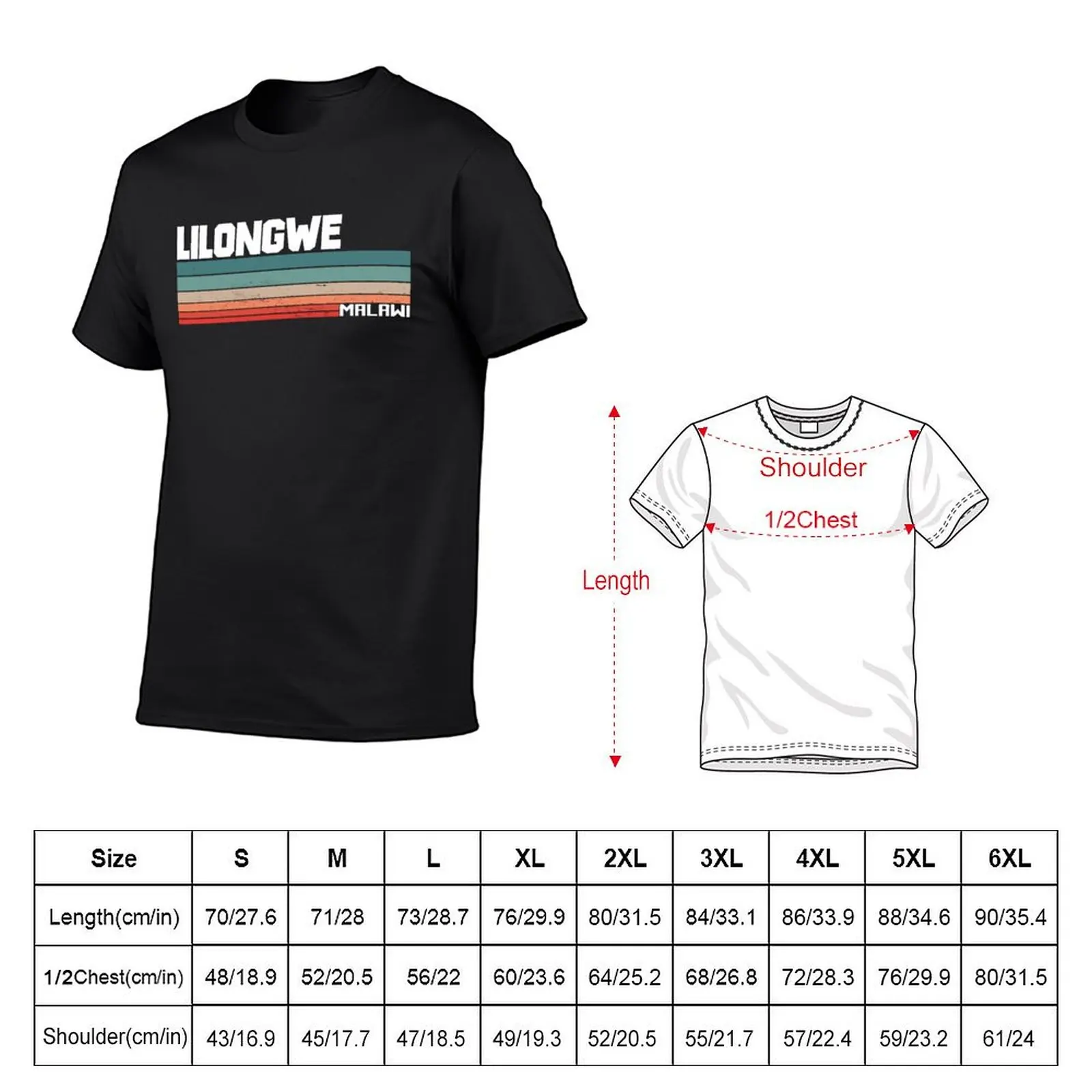 Lilongwe Malawi Vintage Stripes T-Shirt summer tops tees Blouse clothes for men