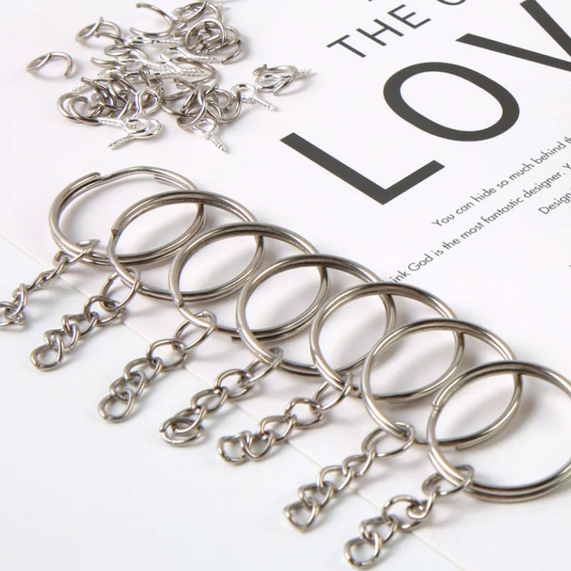 360Pcs Metal Keychain Kits Metal Key Ring with Jump Rings/Screw Pins Connector Accessories for DIY Jewelry Making