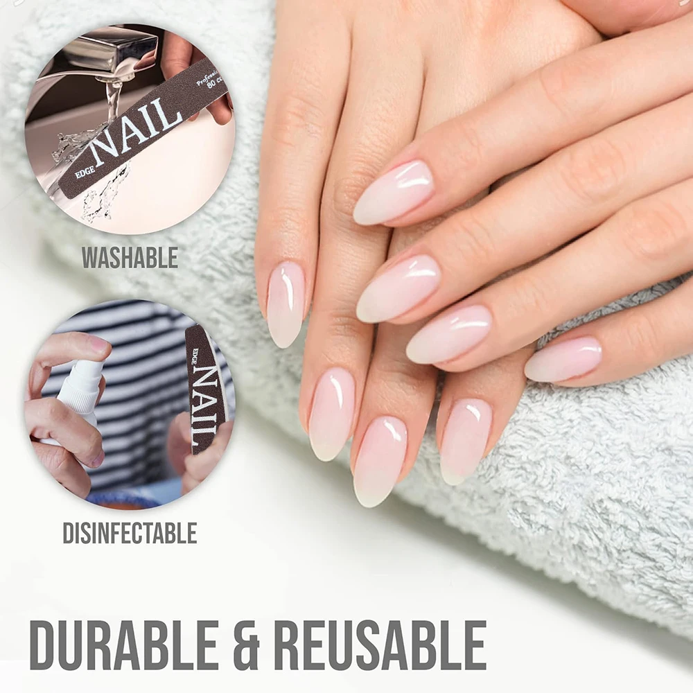 2/5pcs Salon-เกรดกาแฟเล็บไฟล์ Dual Grit 80/150 กรวดฟองน้ําเล็บแฟ้มกระดาษทรายล้างทําความสะอาดได้เล็บเท้าเครื่องมือ