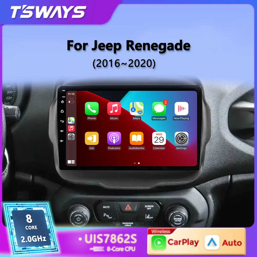 Tsways Pro 4G LTE DSP Car Radio Android Auto Video Multimedia Player For Jeep Renegade 2016-2020 Carplay 2din dvd Autoradio gps