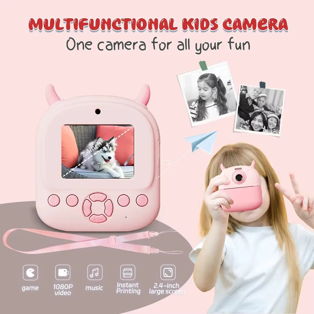 Christmas Gifts Kids Printer High Quality Cute Instant Printing CMOS Imaging Sensor Filter Function 1.44 
