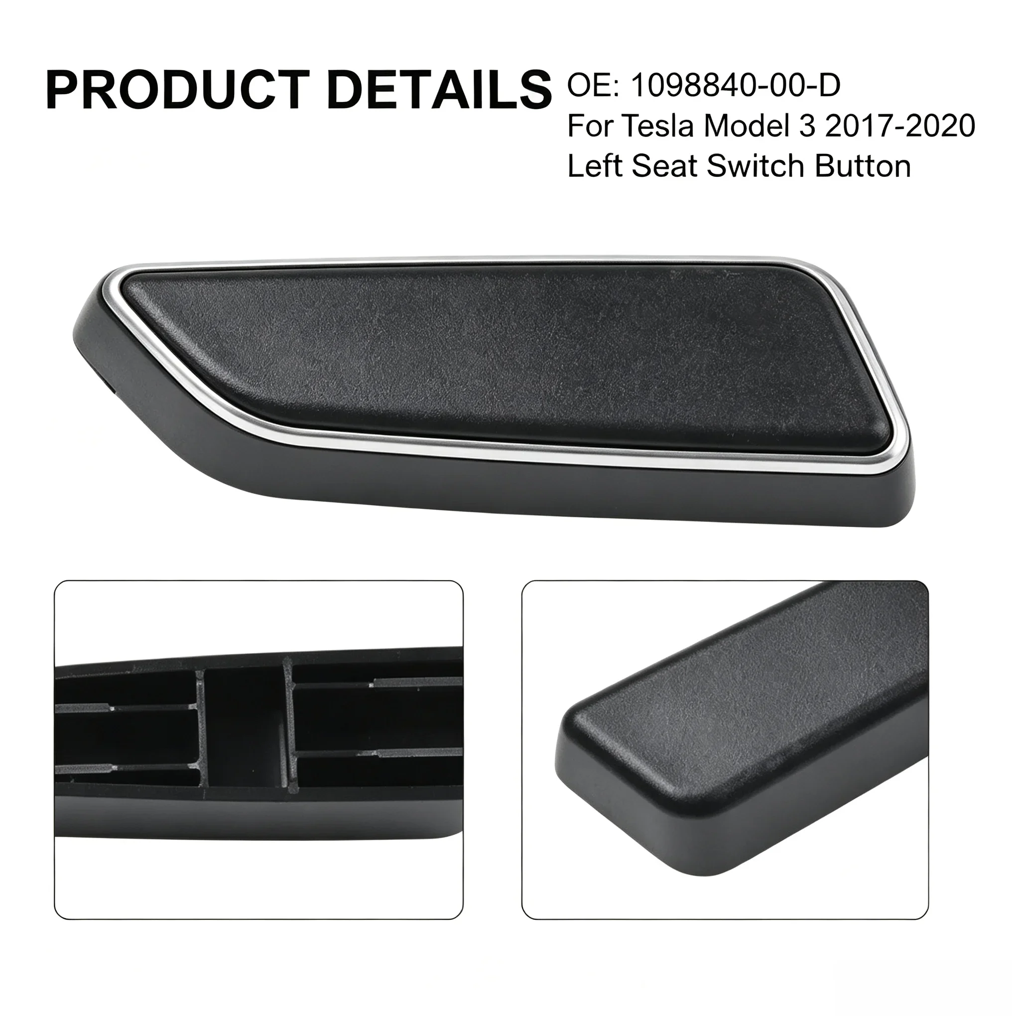 Car Seat Forward Control Switch Button 1098840-00-D For Tesla Model 3 2017-2020 Driver Left Side Seat Cushion Adjust Button