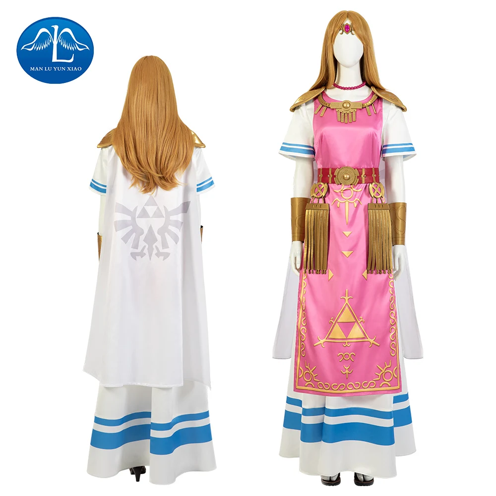 

SSB Princess Zelda Cosplay Custome Dress for Girls Zelda Anime Game Halloween Customes for Women