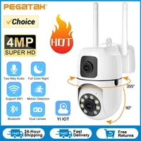 4K 4MP HD WIFI PTZ Dual Lens Dual Screen IP Camera Outdoor Auto Tracking Security Protection CCTV Video Surveillance YI IOT