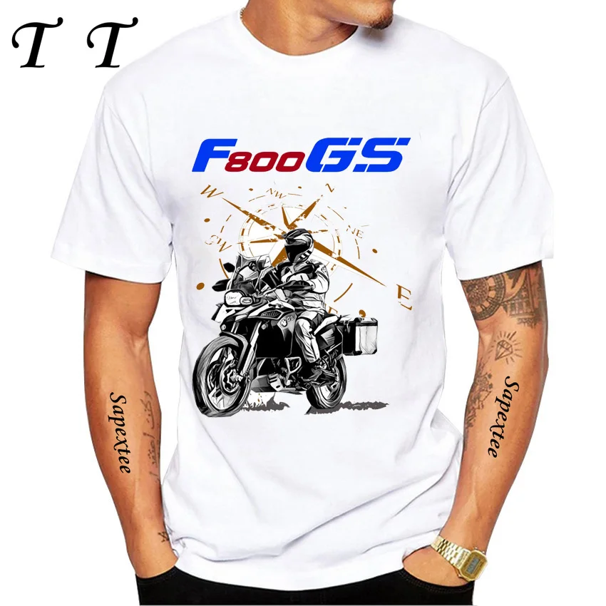 

2025 F800 GS Rider GS Adventure Motorcycle R1250 Print T-Shirt Summer Men White Casual Tops Australian F800 GS Boy Tees