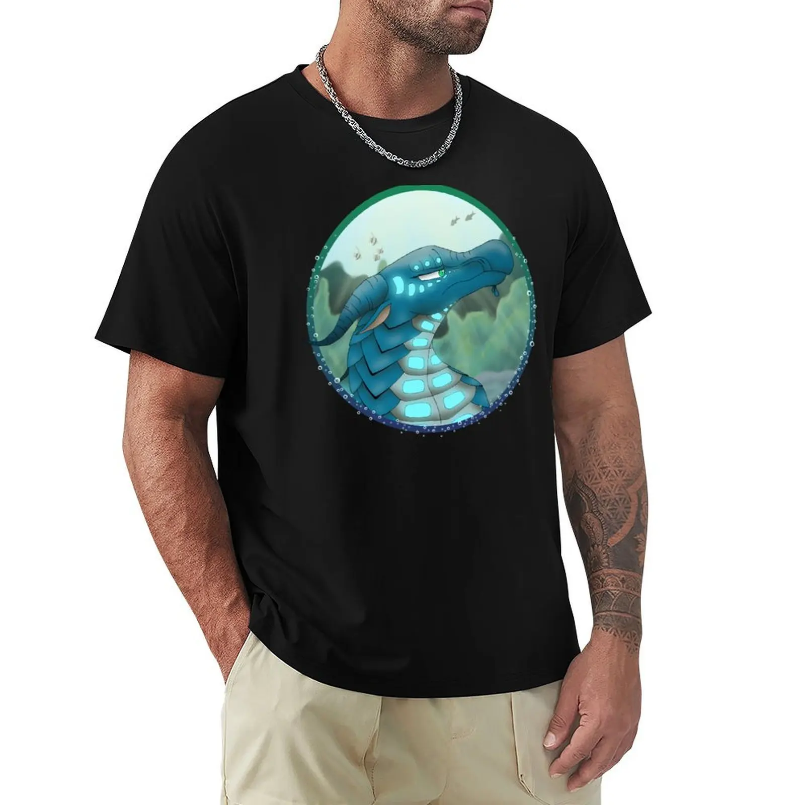 Tsunami the SeaWing Circle T-Shirt Basic Daily Outfit Short Sleeve Tee