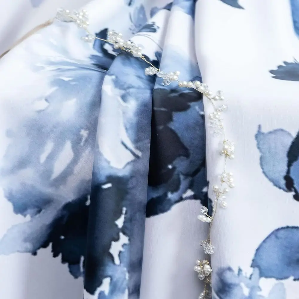 108 Inch Thermal Insulated Blue & White Floral Curtains, 2 Pack, Grommet Top for Living Room, Dorm, Farmhouse Style