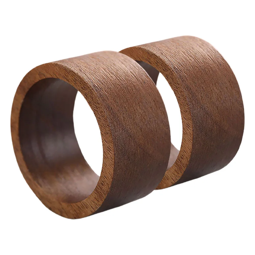 

2pcs Wooden Rings Rustic Round Table Napkin Holder For Wedding Dinner Harvest Thanksgiving Christmas Farmhouse Dining Decorative