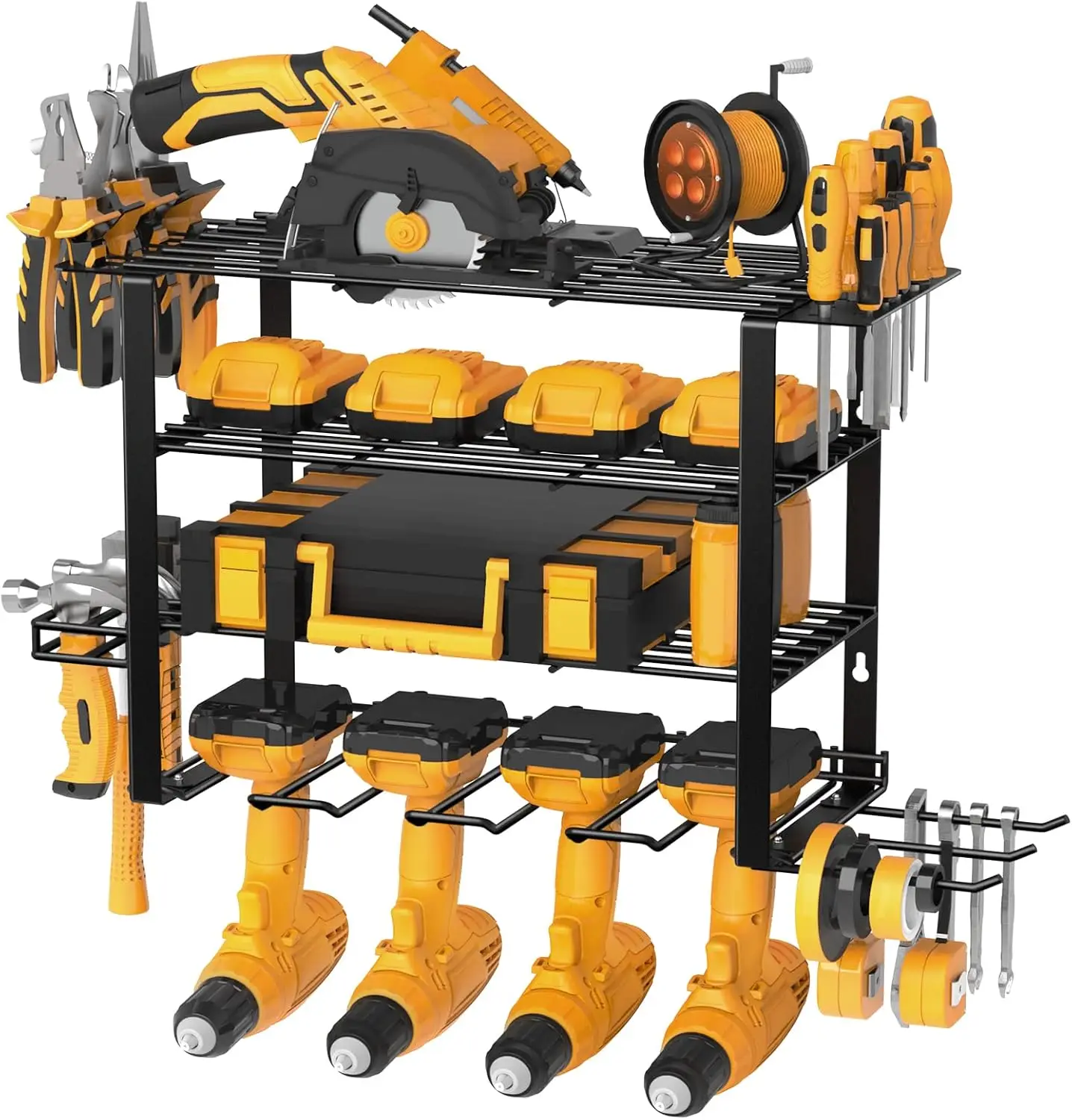 Garage Tool Organizers and Storage Rack, Utility Storage Rack for Cordless Drill Charging Station