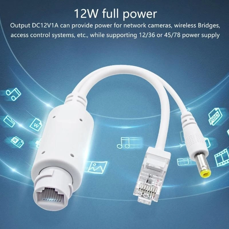 090F Active 48V to 12V Poe Splitter Adapter ، IEEE802.3AF متوافقة